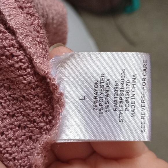 Large - Pink Rose - Loose Fitted Open Cardigan - Mauve/Light Pink - Soft… - Picture 9 of 10